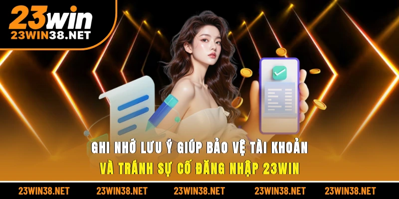 Ghi nhớ lưu ý giúp bảo vệ tài khoản và tránh sự cố đăng nhập 23win 