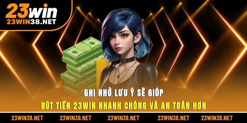 Ghi nhớ lưu ý sẽ giúp rút tiền 23win nhanh chóng và an toàn hơn